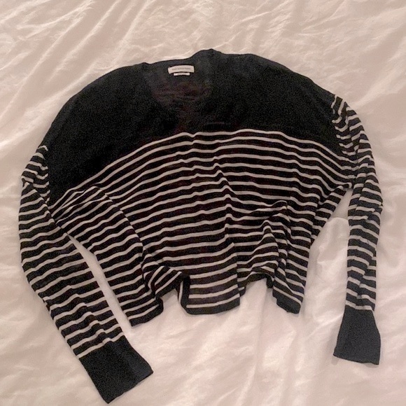 Isabel Marant Etoile Linen V-neck Cropped Sweater - Picture 2 of 6